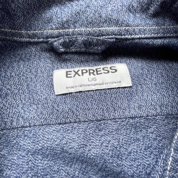 Express Men's long sleeve shirt Size L Gray - Picture 5 of 8
